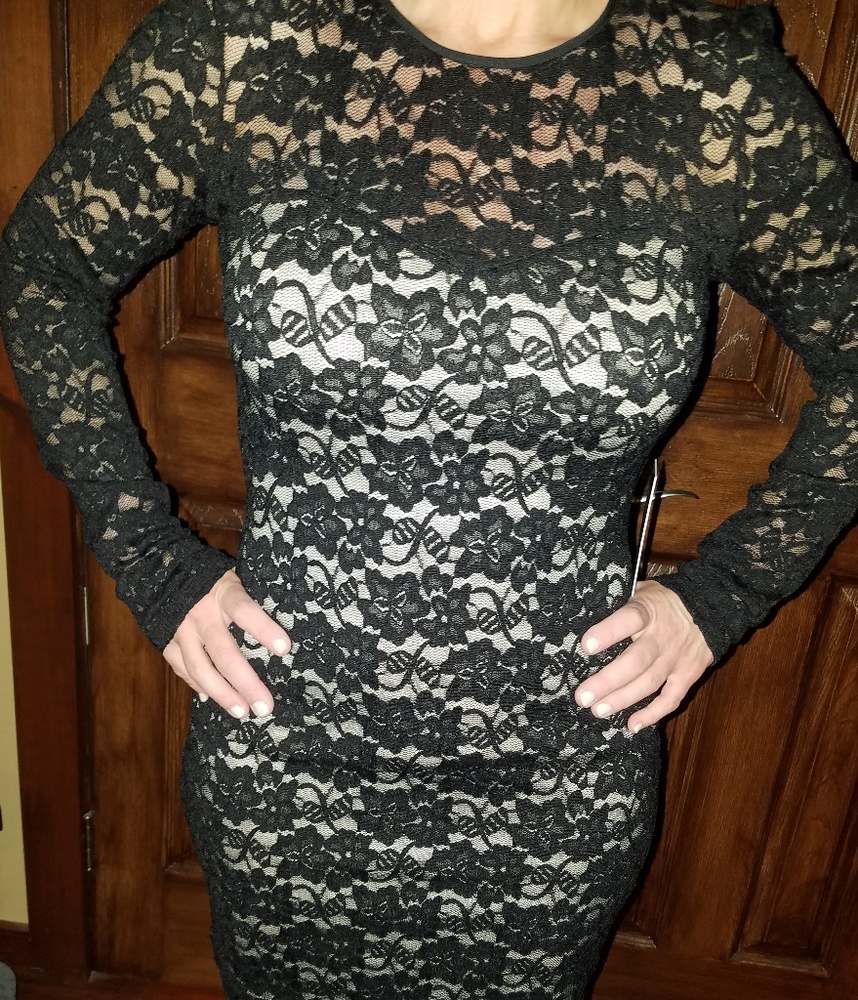 Express black lace dress